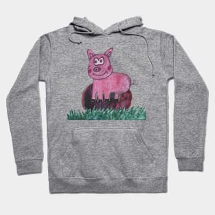 Funny Piglet in Puddle Hoodie